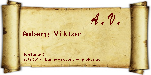 Amberg Viktor névjegykártya